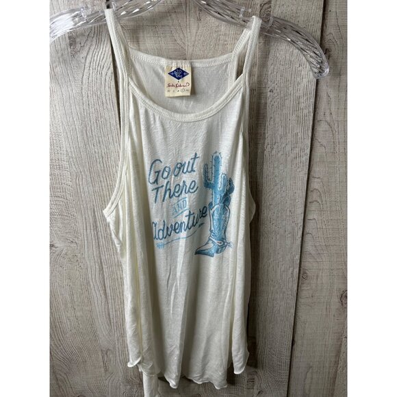 Wild Blue Womens Sz L Tank Top Go Out There And Adventure Cowgirl Boots Western - Picture 2 of 7